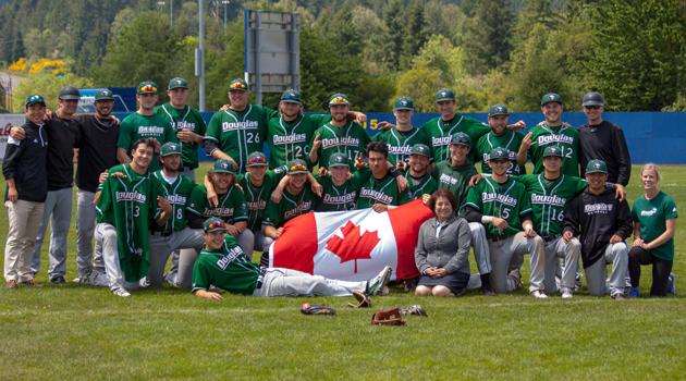 The Douglas College Royals beat Columbia Basin when Nolan Handley knocked in the winner in the 11th inning earning a berth in the NWAC championships.
