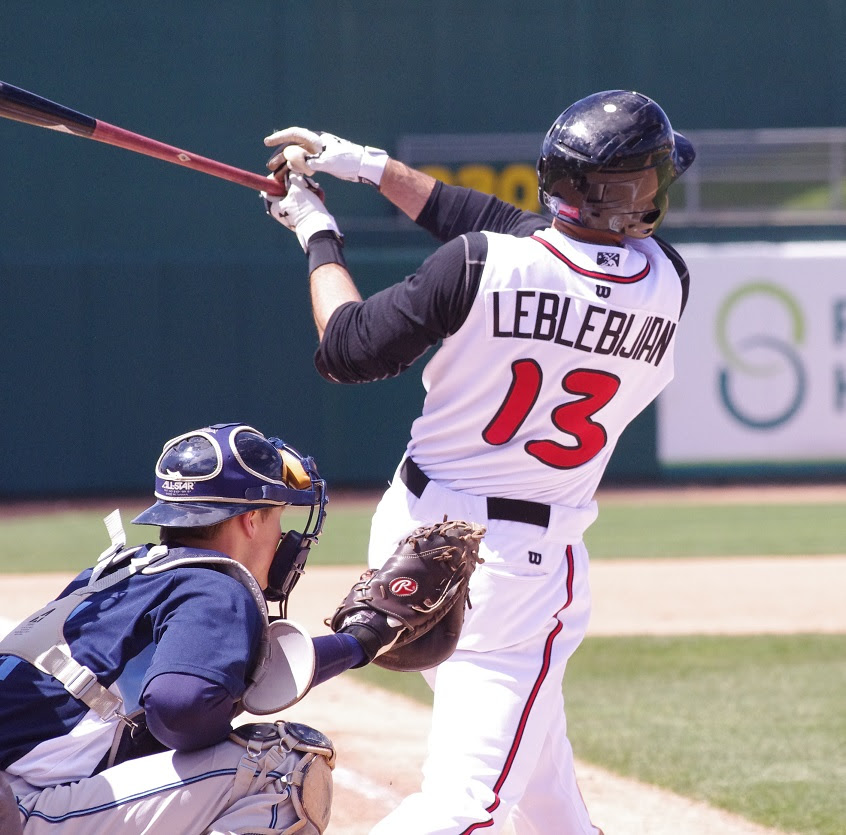 Jason Leblebijian hit his sixth home run and knocked in three runs for class-A Lansing.