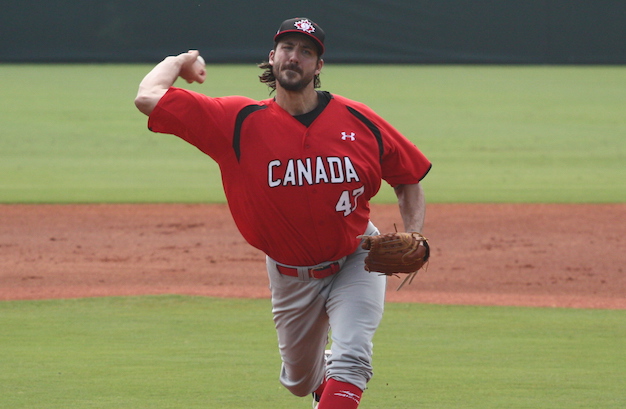 RHP Phillippe Aumont (Gatineau, Que.) tossed five scoreless as Canada moved to 3-0 in a 9-1 win over Nicaragua.