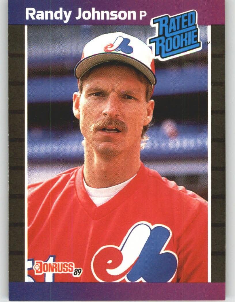 LHP Randy Johnson earned big-time status from Don Russ baseball cards in 1989 Sunday is inducted into the Hall of Fame in Cooperstown.