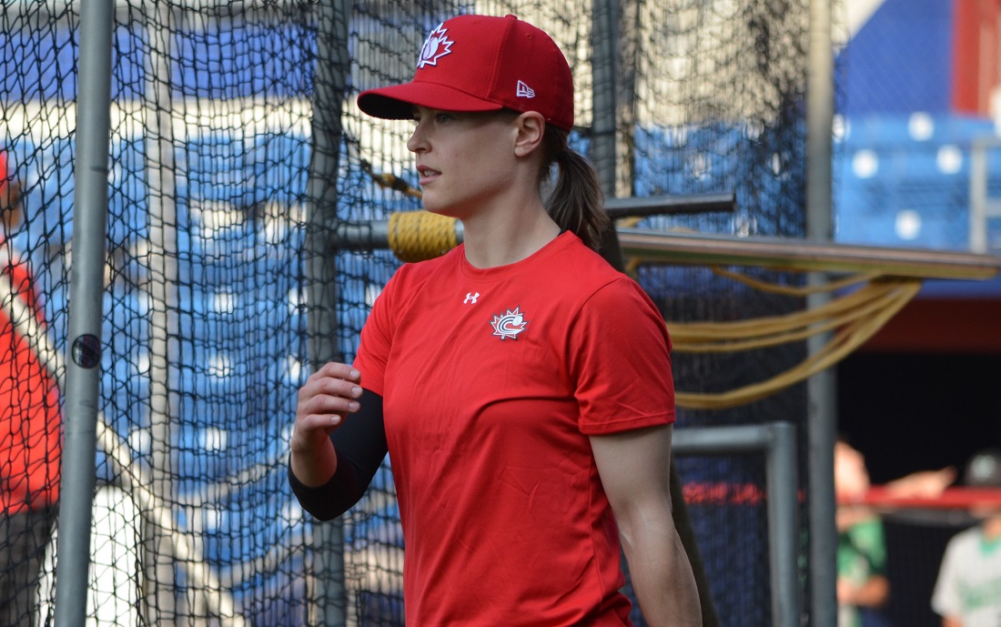 Nicole Luchanski (Edmonton, Alta.) has been Canada's leading hitter through the first four games of the Pan Am Games in Ajax. Photo: Alexis Brudnicki. 