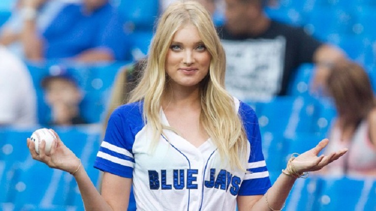 Elsa Hosk, a Victoria’s Secret Angel threw a strike to Drew Hutchison for the ceremonial first pitch. It wasn’t a strike? Shhhh, it’s a secret,