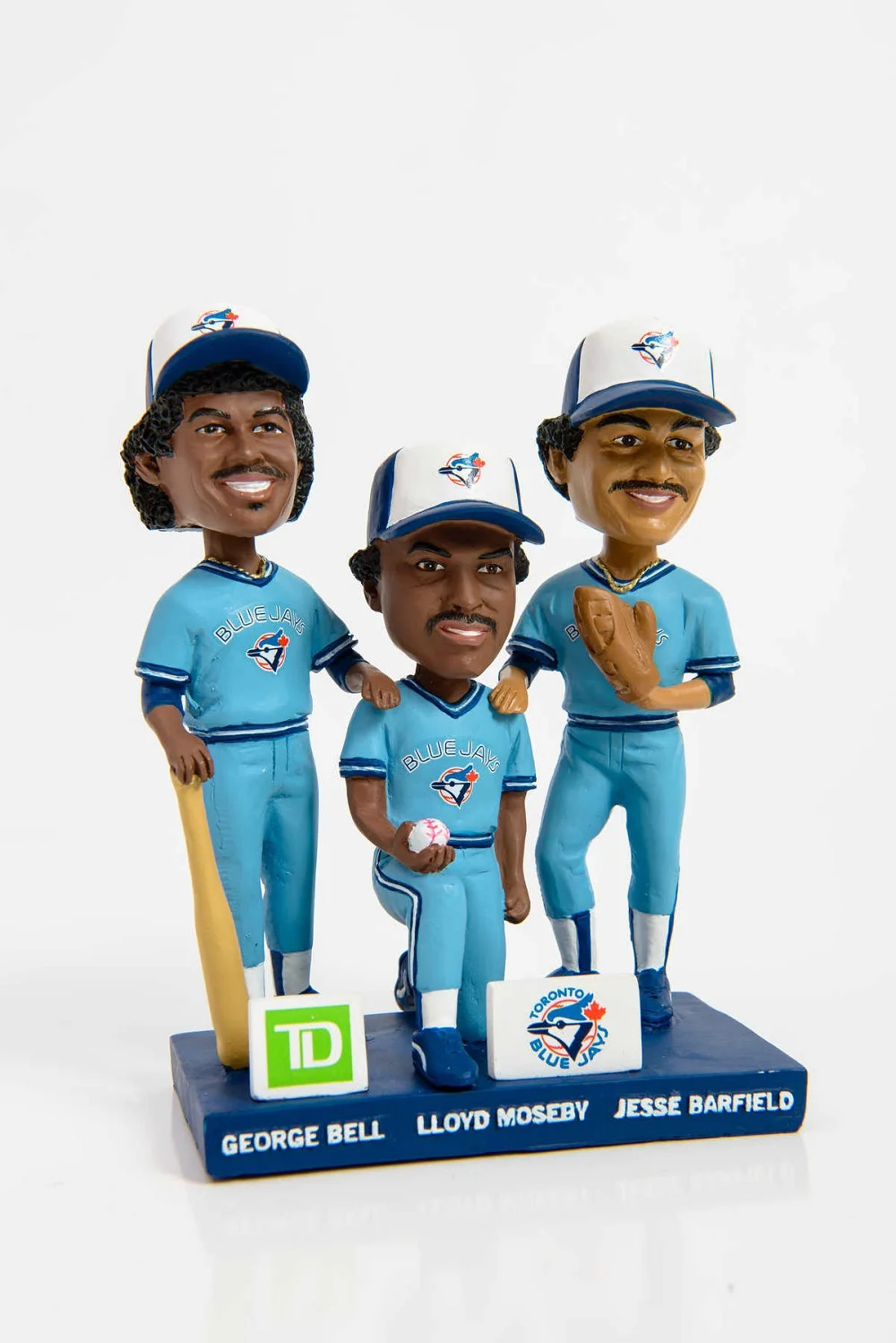 Drive of '85 Bobblehead of Bell, Moseby and Barfield