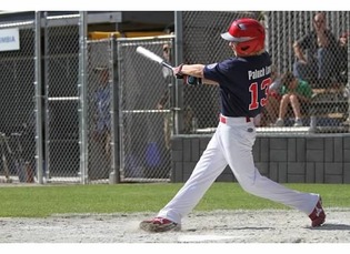 Ryan Kula (Toronto, Ont.) of the Ontario Blue Jays delivered a key triple for Ontario Black. Photo Credit: Perfect Game