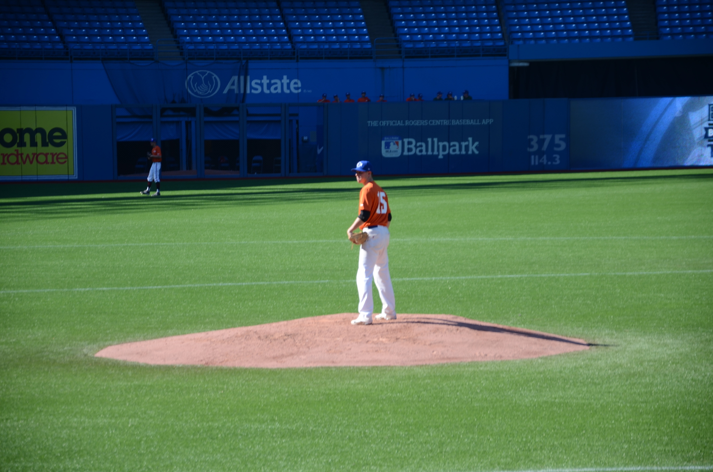 British Columbia Orange starter Tyler Hoefer (Delta, BC) of the North Delta Blue Jays readies himself to deliver a pitch. Photo: Brandan Kajioka
