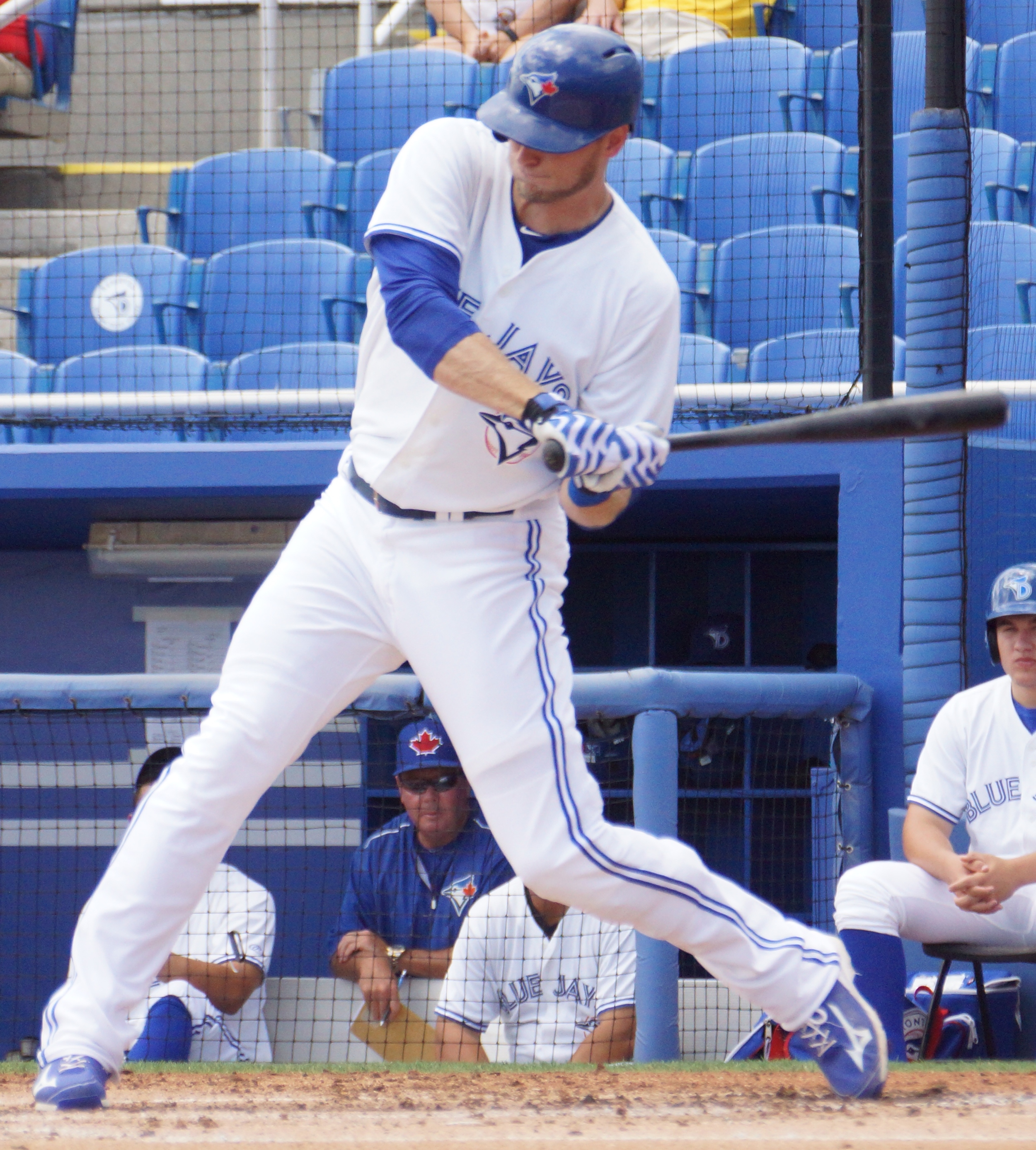 Michael Saunders (Victoria, BC) didn't play on the final weekend in St. Pete's against the Tampa Bay Rays but he did hear good news when GM Alex Anthopoulos said he would be the left fielder next year. Photo: Eddie Michels.