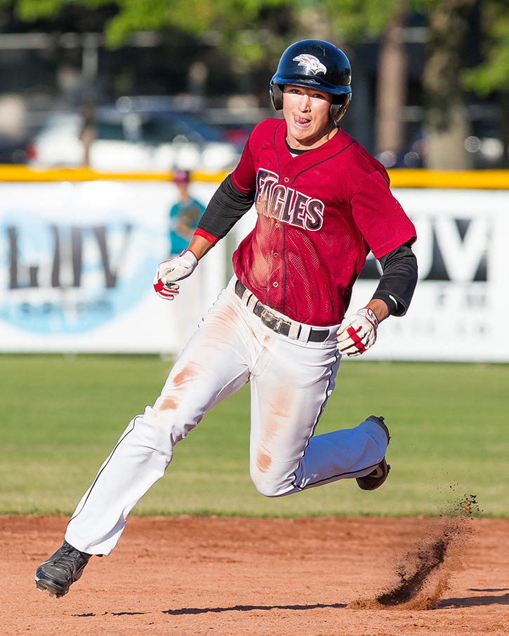 Tyler Duncan, 17, who earned two Premier Baseball League awards -- top offensive player and MVP honours -- of the Victoria Eagles had the only hit for the Junior National Team. Photo: Christian J. Stewart