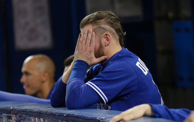 3B Josh Donaldson can't believe that the Jays are down 2-0 in the best--of-five American League Division Series. 