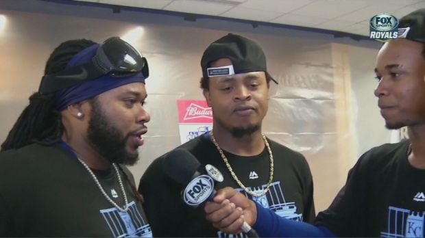 Johnny Cueto (left, who starts Game 3), Edinson Volquez (middle, Game 1) and Yordano Ventura (Game 2) are the Kansas City Royals’ starters in the first three ALCS Games.
