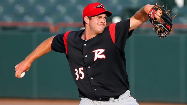 RHP Joe Biagini, shown here pitching for the double-A Richmond Flying Squirrells was chosen in the Rule 5 draft by the Blue Jays.
