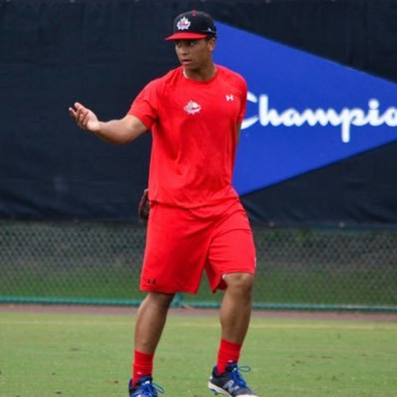 Clayton Keyes (Calgary, Alta.) of the Okotoks Dawgs and the Canadian Junior National Team has two options. Photo: Alexis Brudnicki.