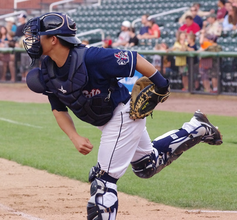 C Derrick Chung, who split 2015 at class-A Dunedin and double-A New Hampshire is one of the non-roster catchers invited to big league camp. Photo: Jay Blue. 