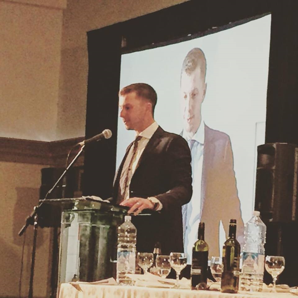 RHP Matt Kniginyzky (Mississauga) was one of three inductees into the Ontario Blue Jays Hall of Fame. Photo: Mike 