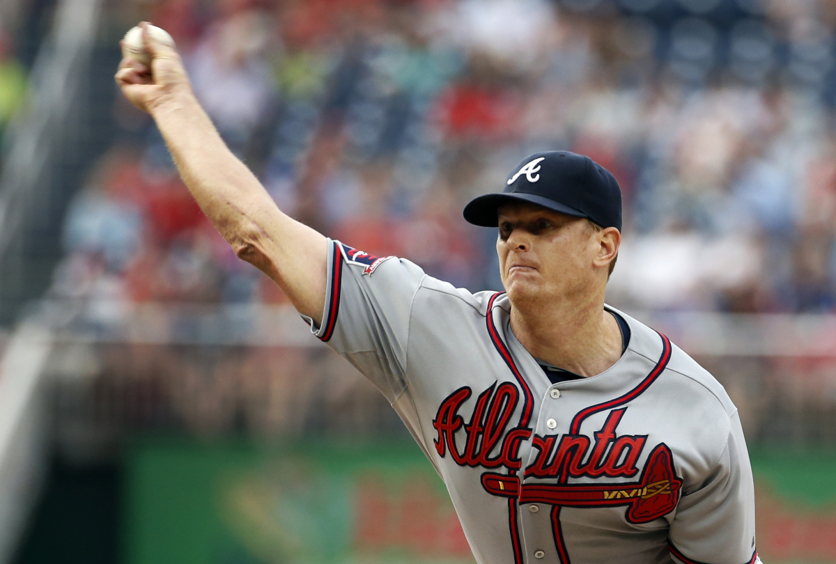 RHP Gavin Floyd, an Atlanta Brave in 2015, has been signed by the Blue Jays. Photo: Alex Brandon.