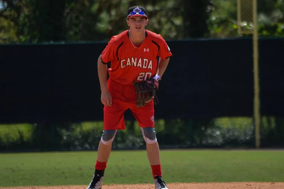 1B Soren Graversen (Calgary, Alta.) of the Okotoks Dawgs is also a member of the Canadian Junior National Team.