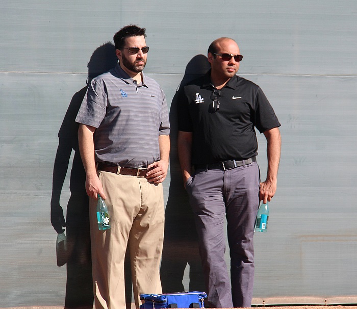 Alex Anthopoulos, left, with Farhan Zaidi.
