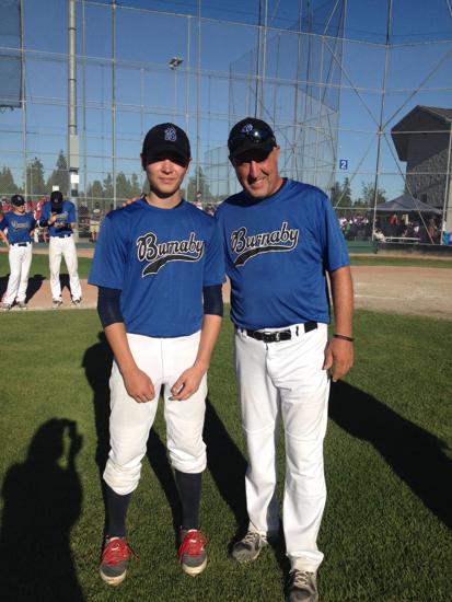 RHP Kyle Gee (Burnaby) left, now of the Langley Blaze ...