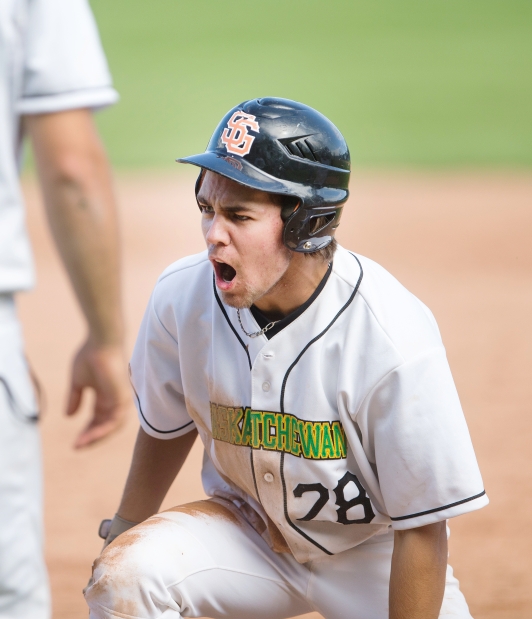 OF Danny Berg (Saskatoon, Sask.) who impressed with the Diamndbacks Scout Team.