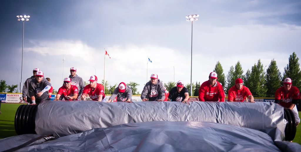 Okotoks takes playoff opener in rain-shortened affair