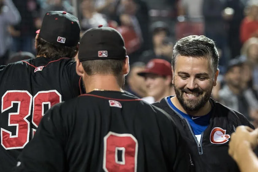 John Stewart congratulates the troops after a playoff win last year. 