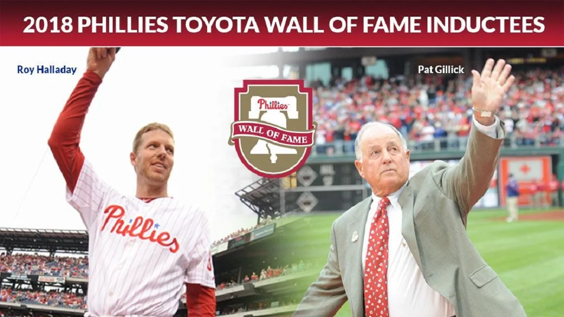 Blue Jays legends Gillick, Halladay inducted into Phillies Wall of Fame