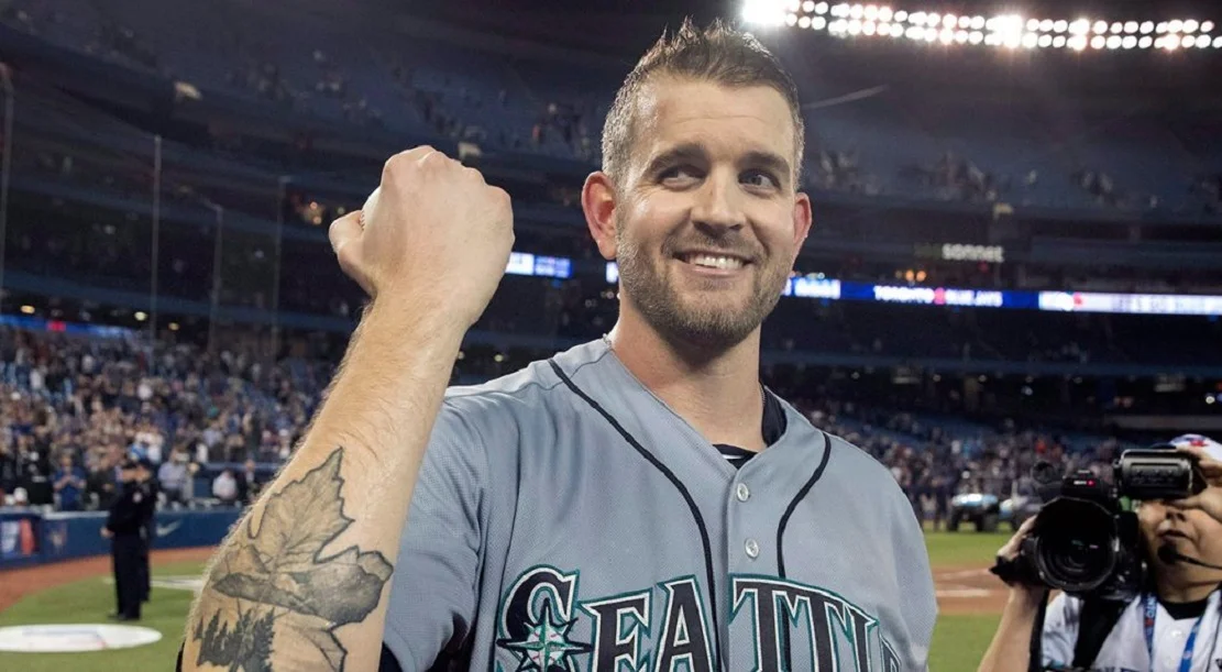 LHP James Paxton (Ladner, BC) shows his Big Maple tatoo after being the first Canadian to pitch a no hitter in Canada.