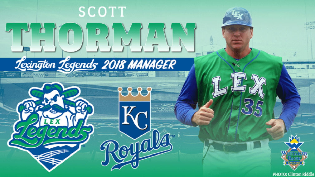 Manager Scott Thorman (Cammbridge, Ont.) guided the Lexington Legends to the South Atlantic League title.