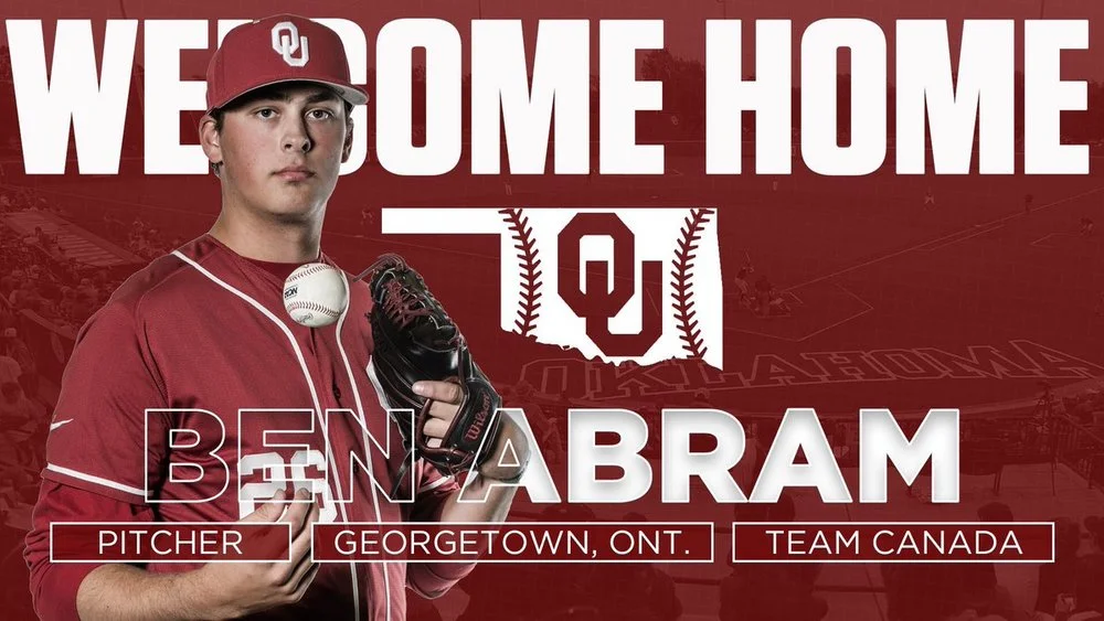 Junior National Team pitcher Ben Abram (Georgetown, Ont.), an Ontario Terriers grad, is set to begin his collegiate career with the Oklahoma Sooners. Photo Credit: University of Oklahoma