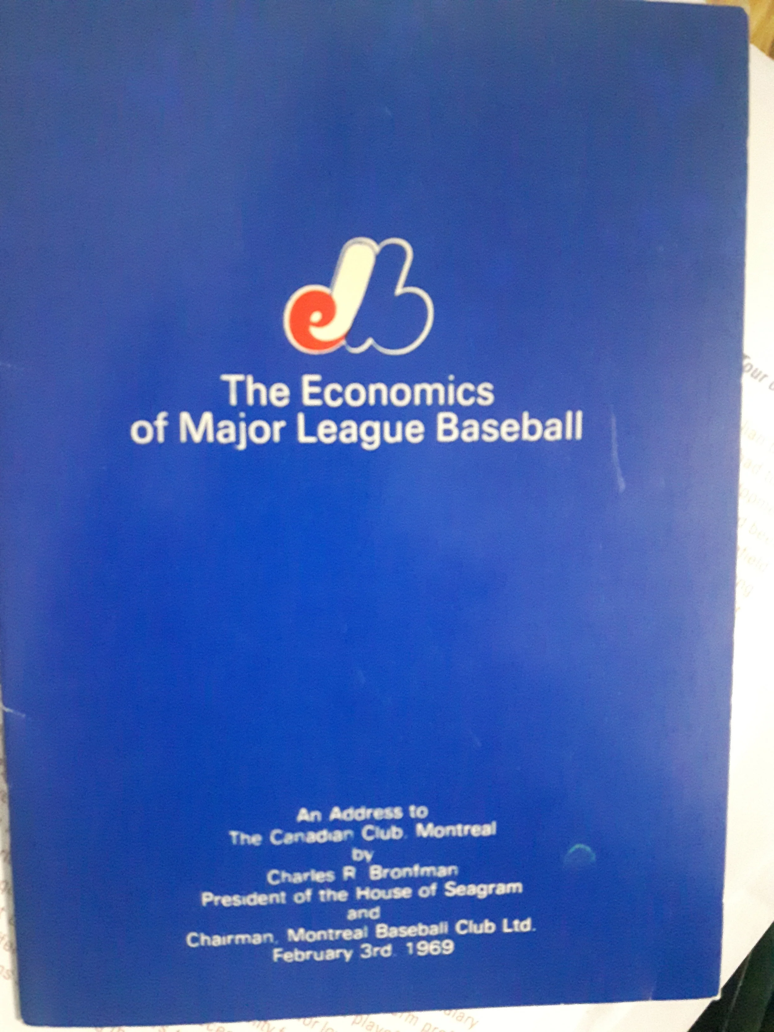Bronfman's speech 50 years ago dealt with Expos' despair in 1968
