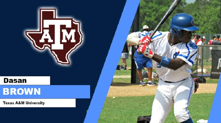 Ontario Blue Jays OF Dasan Brown (Oakville, Ont.) is the top Canuck joining the No. 7 ranked Texas A&M Aggies … making it 49 on rosters or committed to top 100 teams.