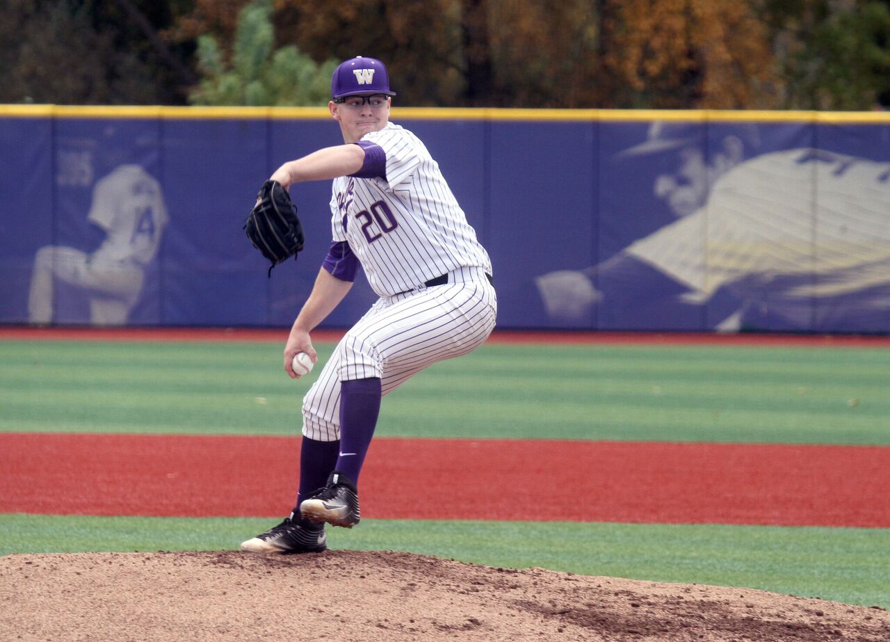 Vauxhall Academy grad Josh Burgmann (Nanaimo, B.C.) had 13 strikeouts in six innings in a start for the Washington Huskies. Photo: Washington Huskies Athletics