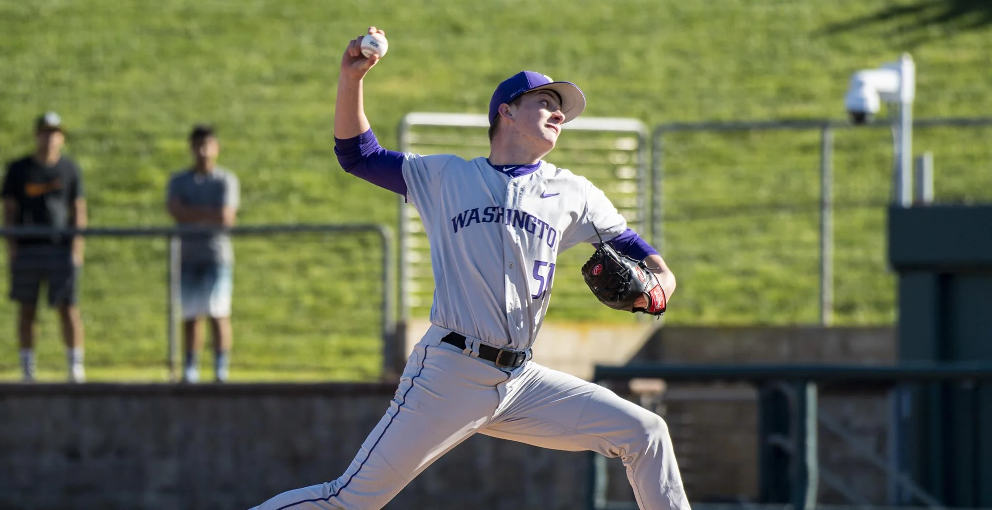 Langley Blaze alum David Rhodes (White Rock, B.C.) gave up just one run in six innings to the defending national champion Oregon State Beavers in his start for the Washington Huskies. Photo: University of Washington Athletics