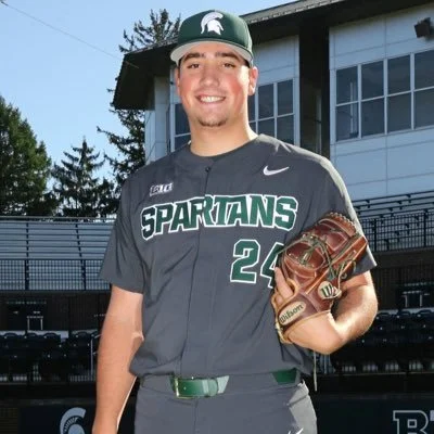 North Shore Twins, Coquitlam Reds and Victoria HarbourCats alum Indigo Diaz (Vancouver, B.C.) tossed 3 2/3 scoreless innings in four appearances for Michigan State. Photo: Twitter