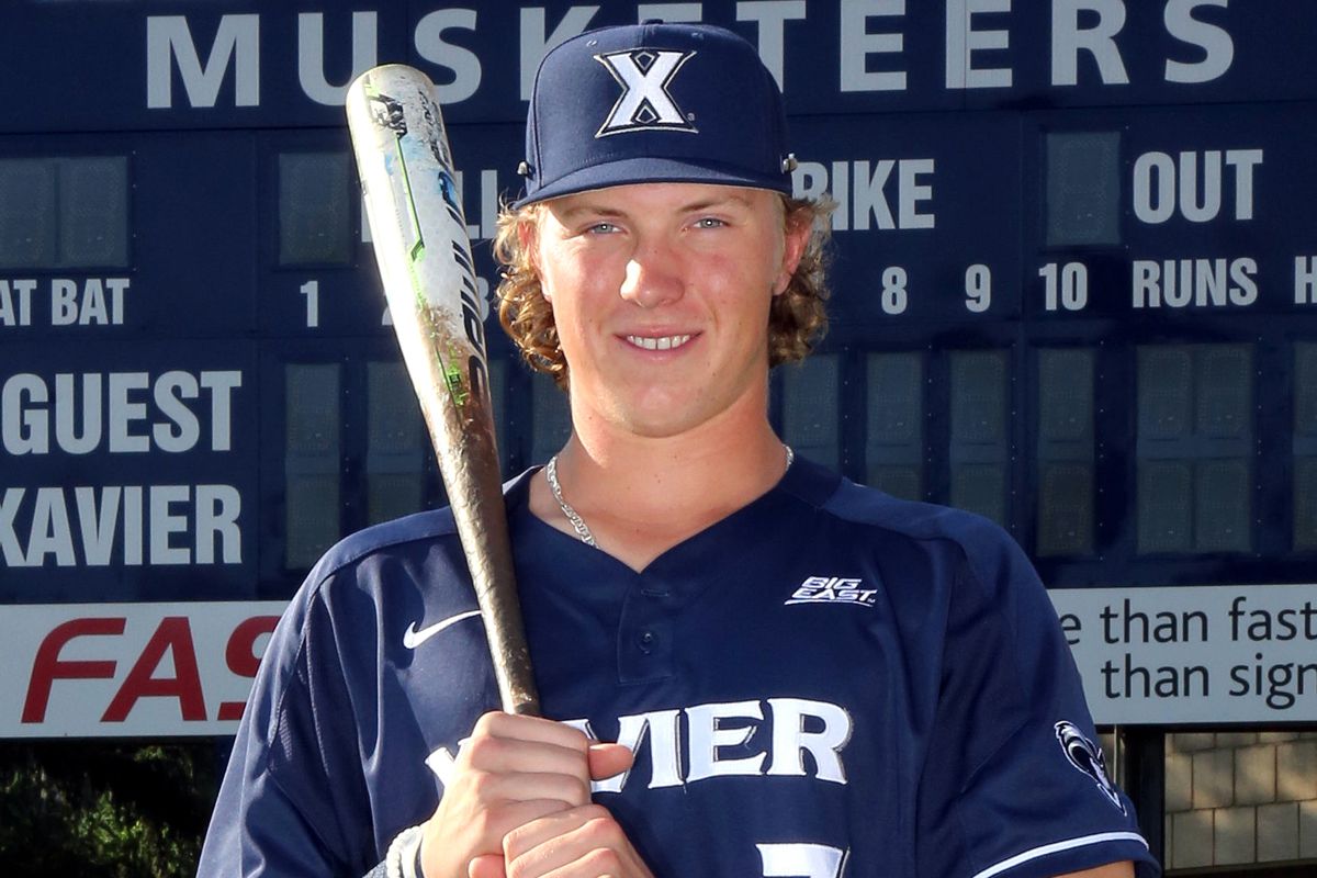 Great Lake Canadians grad Matt Warkentin (Leamington, Ont.) had eight hits - including a home run - and batted .500 for Xavier. Photo: Xavier Baseball