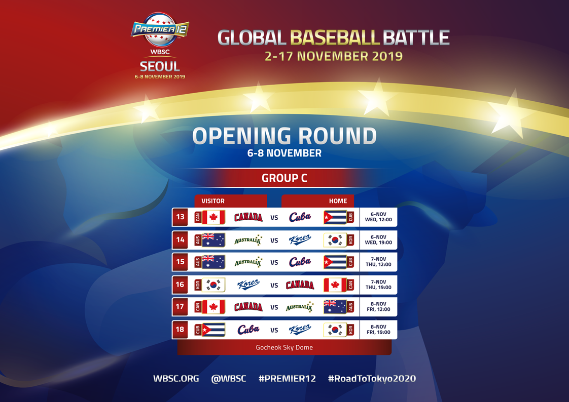 Canada to open Premier12 against Cuba