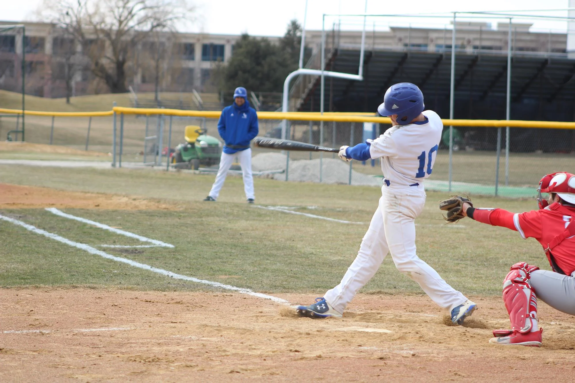 Brampton Royals grad Matt Latimer (Georgetown, Ont.) went 7-for-12 (.583 batting average) in four games for Trinity International. Photo: Trinity International Athletics