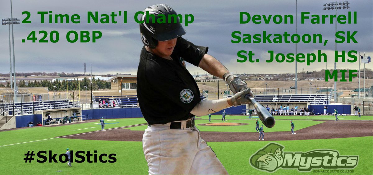 Saskatoon Cubs grad Devon Farrell (Saskatoon, Sask.) went 6-for-11 (.545 batting average) with seven RBis in three games for the Bismarck State Mystics.