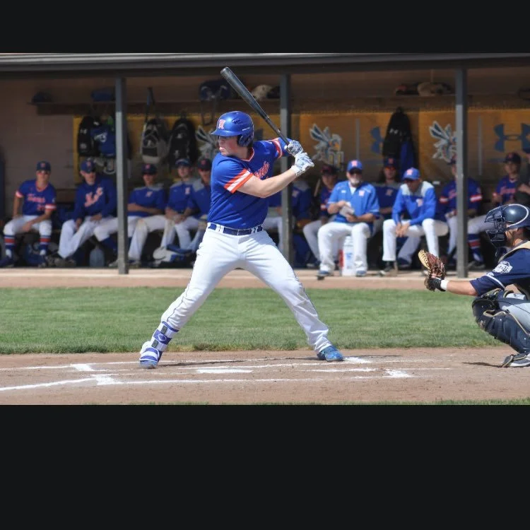 Toronto Mets alum Evan Magill (Ajax, Ont.) had eight hits, eight RBIs and four runs in five games for Monroe Community College. Photo: Twitter.