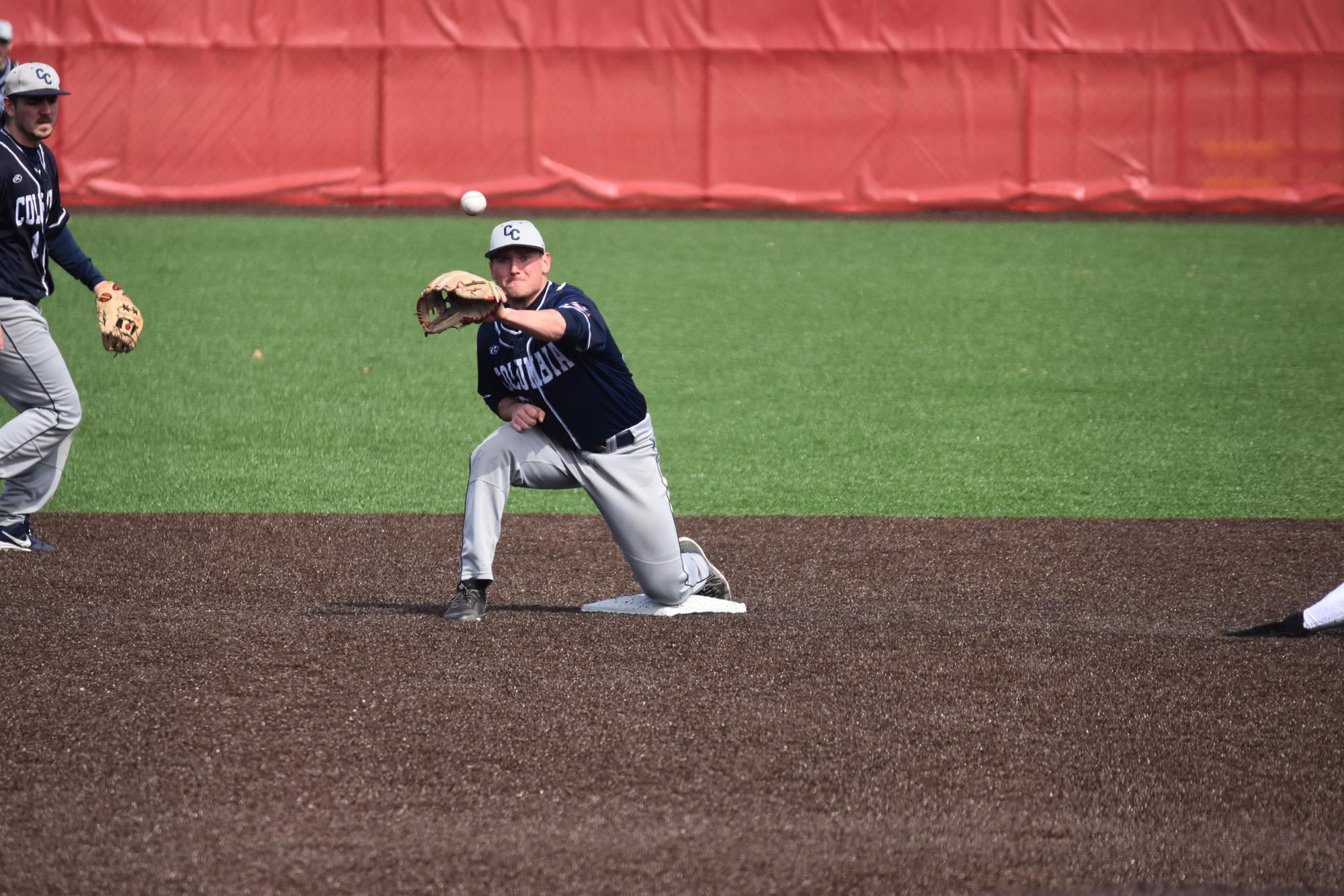 Vauxhall Academy alum Nolan Rattai (Medicine Hat, Alta.) had six hits and seven runs in four games for the Columbia Cougars. Photo: Columbia College Athletics