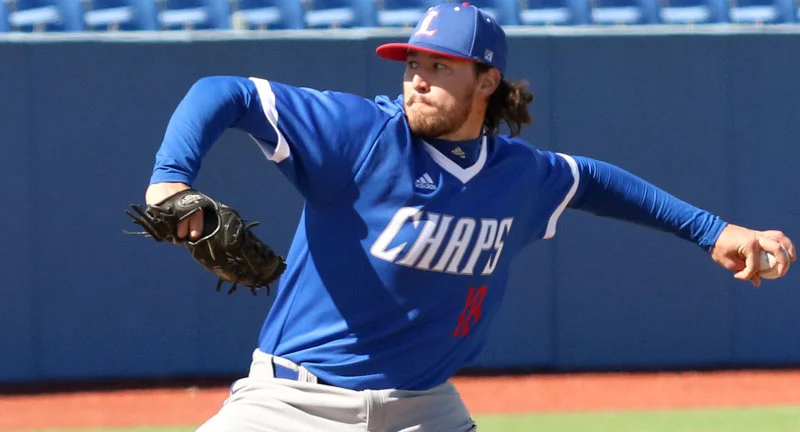 Weyburn Beavers alum Ryan Johnson (Winnipeg, Man.) allowed just one run in seven innings to earn his 12th win of the season for Lubbock Christian. Photo: Lubbock Christian Athletics