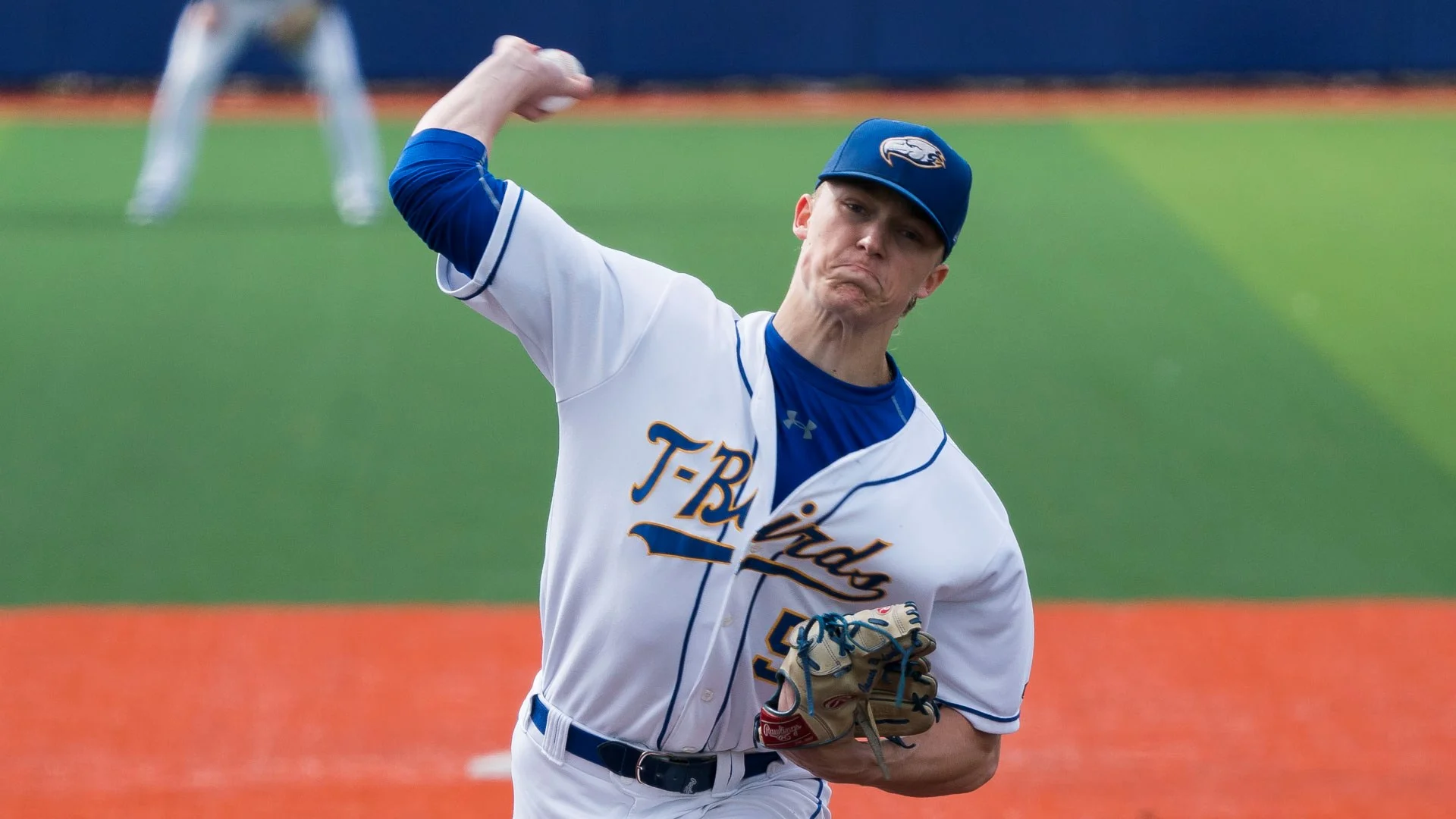 North Shore Twins alum James Bradwell (Gibsons, BC) tossed four scoreless innings for the University of British Columbia Thunderbirds. Photo: UBC Athletics