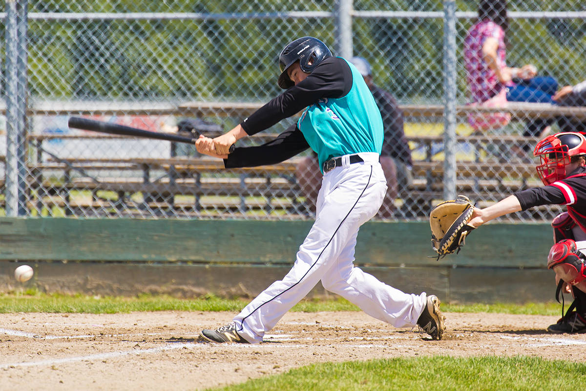 White Rock Tritons alum Jackson Hogg (Surrey, BC) went 5-for-12 (.417 batting average) in four games for Dodge City Community College. Photo: Peace Arch News
