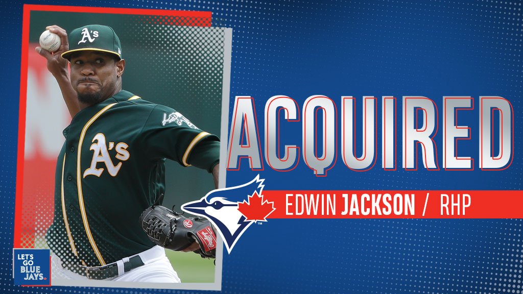 The Toronto Blue Jays acquired veteran right-hander Edwin Jackson on Saturday. Photo: Toronto Blue Jays/Twitter