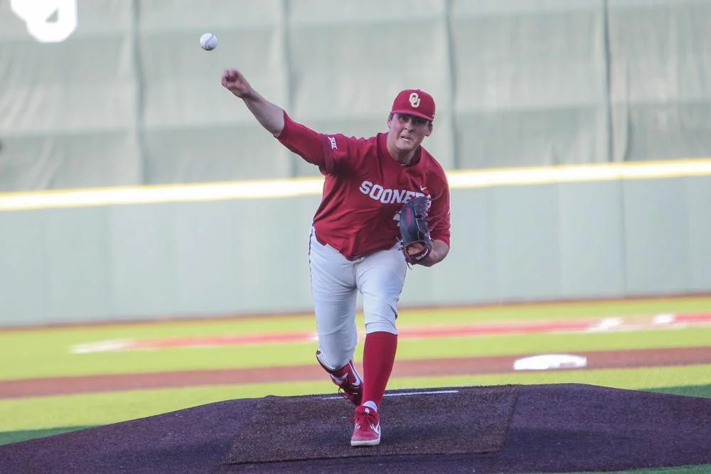 Ontario Terriers alum Ben Abram (Georgetown, Ont.) went 6-4 with a 4.24 ERA in his first season as an Oklahoma Sooner and was recently named to Team Canada for the 2019 Pan Am Games in Lima, Peru. Photo: University of Oklahoma Athletics