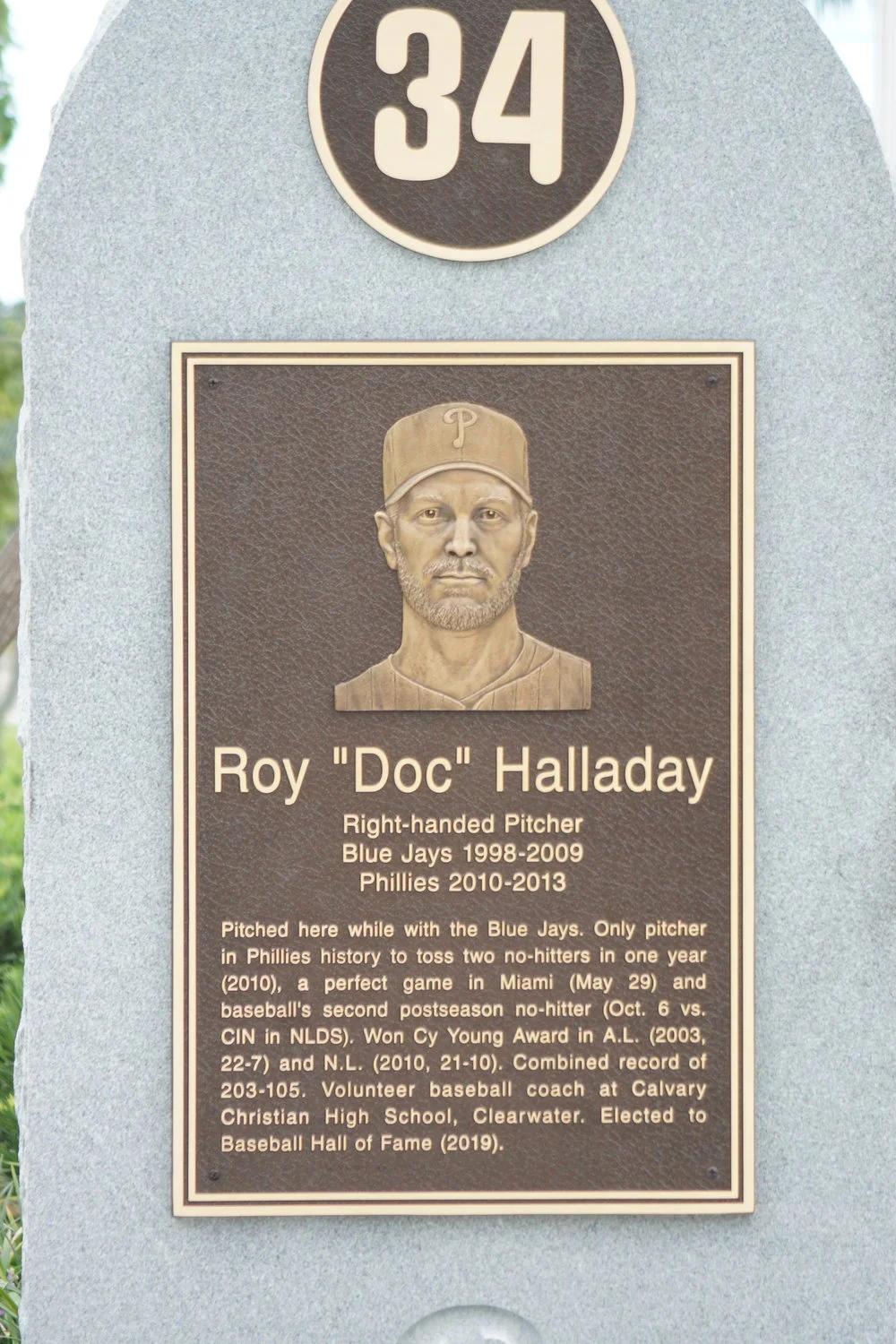 Elliott: Halladay plaque hangs at Jack Russell monument park
