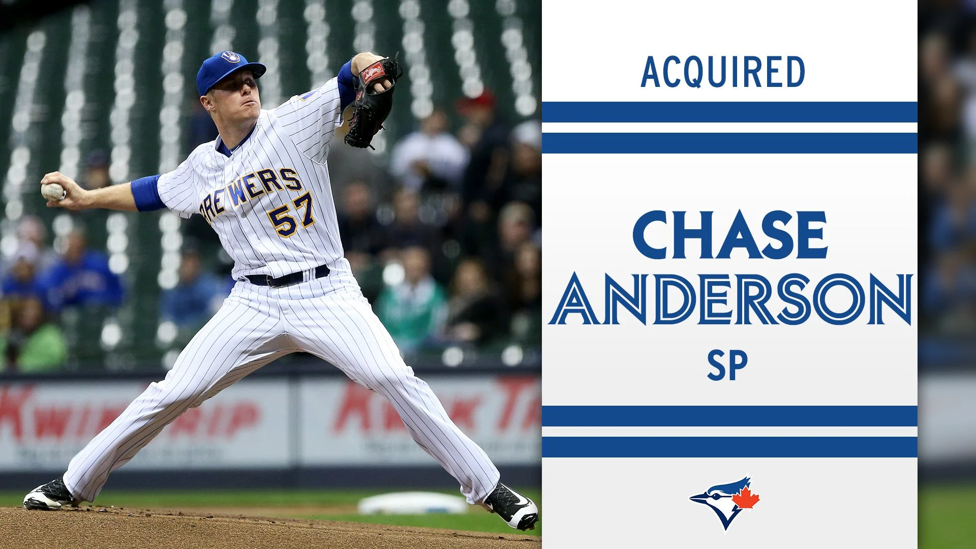 Blue Jays acquire Chase Anderson from Brewers, announce roster moves