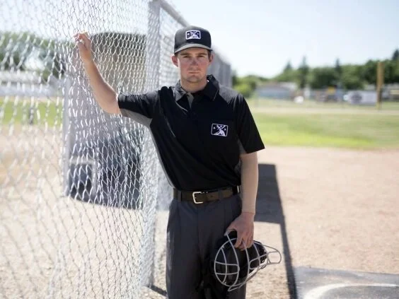 Umpire Kevin Mandzuk is safe at home in Regina during pandemic