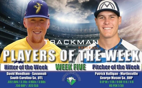 Mendham named Coastal Plain League Player of the Week