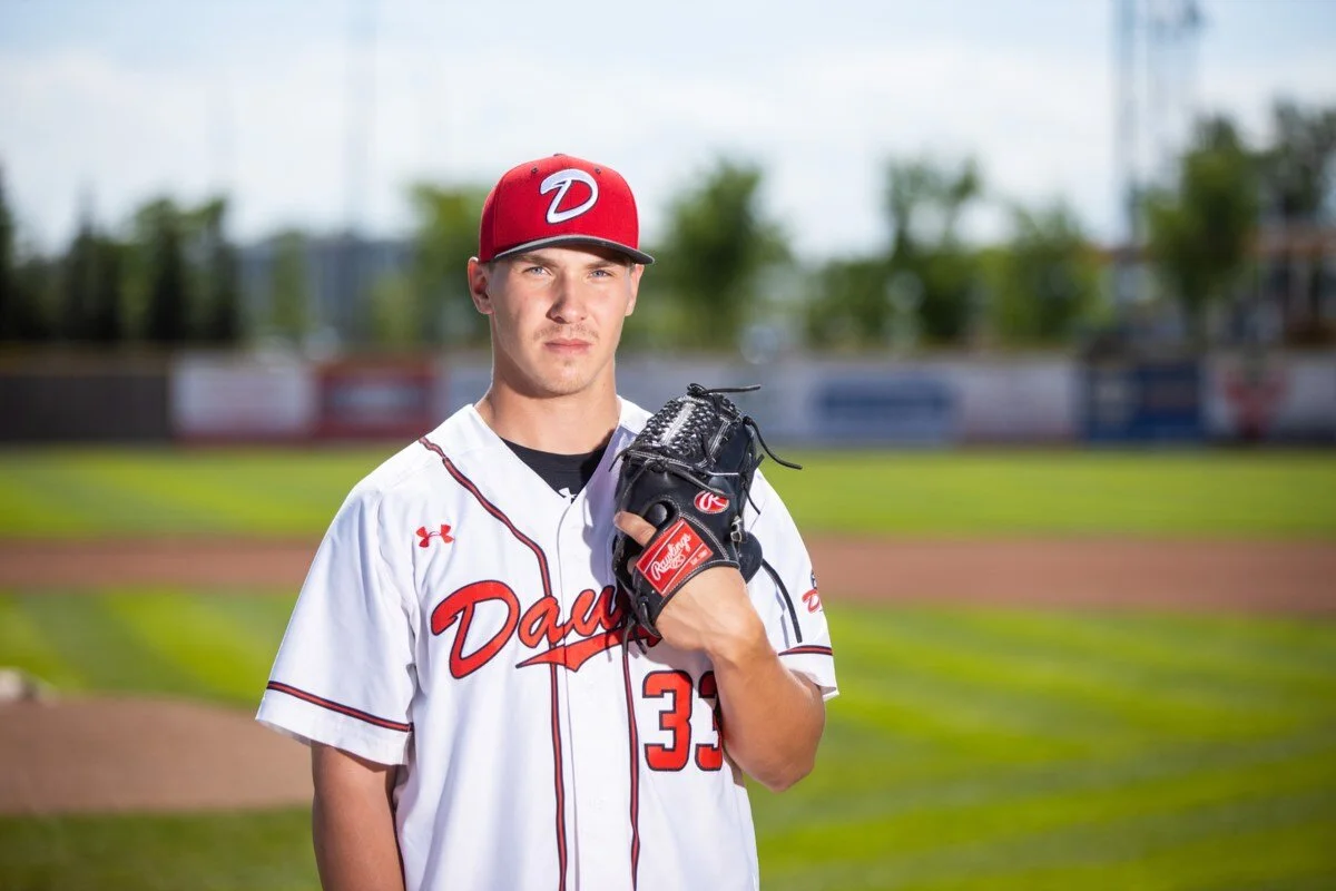 Okotoks Dawgs alum Tyler McWillie (Waltrous, Sask.) hit .375 for the Colby Community College Trojans this season, while also hurling 53 1/3 innings and posting a 4-3 record on the mound. Photo: Okotoks Dawgs