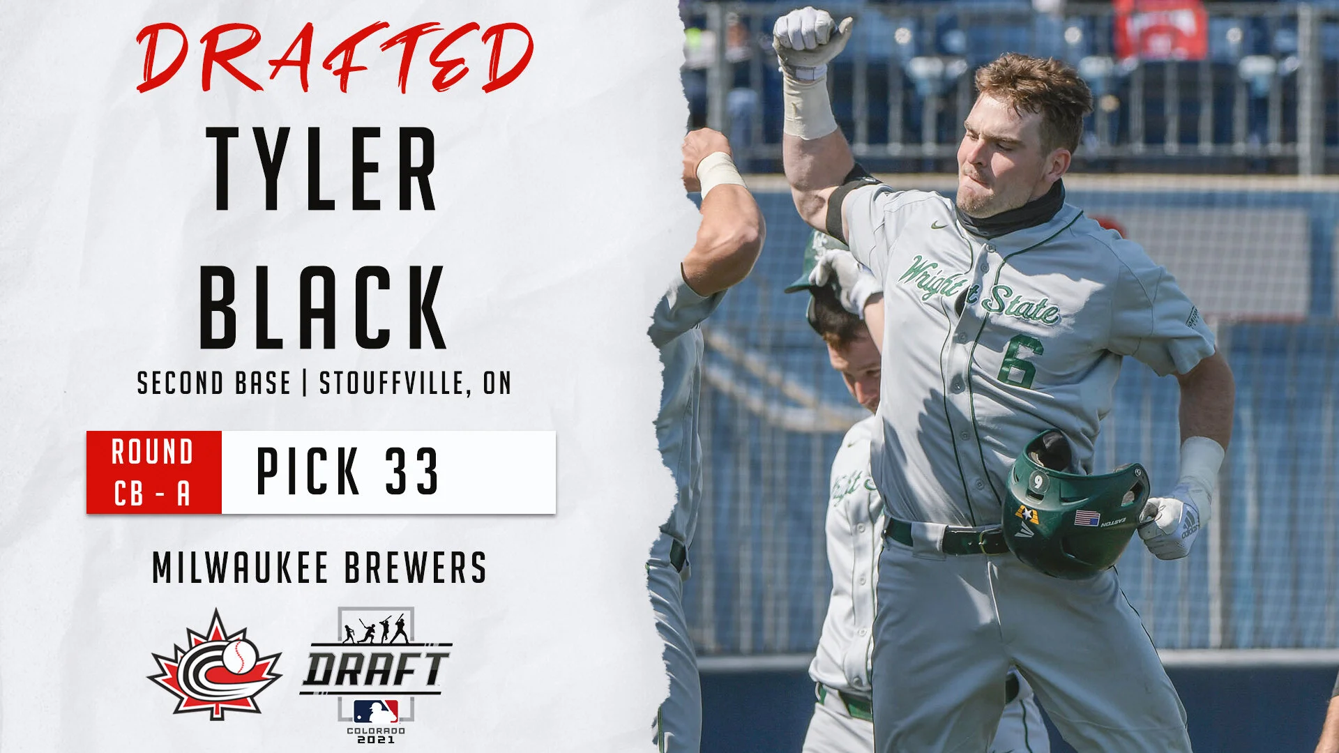 Tyler Black first Canadian selected in 2021 MLB Draft